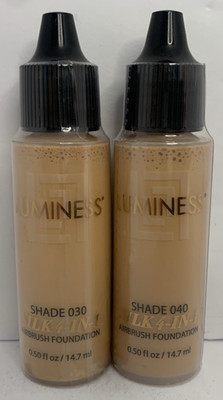 2 Luminess Airbrush Silk 4-In-1 Shade 030 & 040 Advanced Foundation .50oz~Sealed