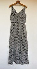 Gorgeous ZIMMERMANN Maxi Dress Black White Floral Print 100% Silk SZ 2 - 8 - 10