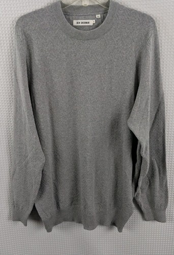 Ben Sherman, Ben Sherman Gray Cotton Knit Crew Neck Long Sleeve Sweater Size XL