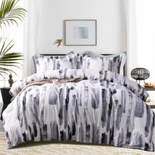100% Brushed Microfiber Duvet Cover Set with Sham Simple and Modern Design