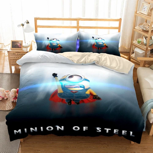 Minions Cartoon Donna Duvet Cover Bedding Set Pillowcases Single Double Queen - Bild 20 von 32