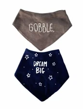 2pc Bandana Infant Bibs Thanksgiving Gobble/Dream Big