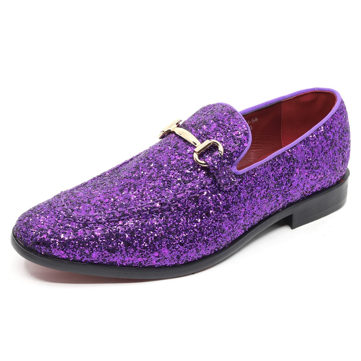 Men\'s Fashion Smoking Sparkly Glitter Sequin Dress Tuxedo Loafers Slip On Shoes Men main image 2