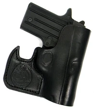 CEBECI FRONT POCKET BLACK LEATHER CCW CONCEALMENT HOLSTER for RUGER LCP 380