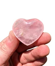 Rose Quartz Heart - Polished Crystal, Natural Rose Quartz from Madagascar