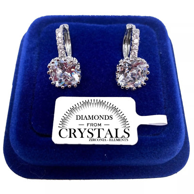 Kreis Leuchtpunkt Ohrringe pl. 18K Weißgold mit Zirkonia Kristallen SW/g03 