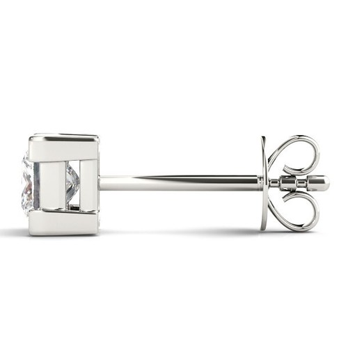 IGI Certified D/VS Lab Grown Princess Cut Diamond Prong Set Stud Earring - Picture 29 of 53