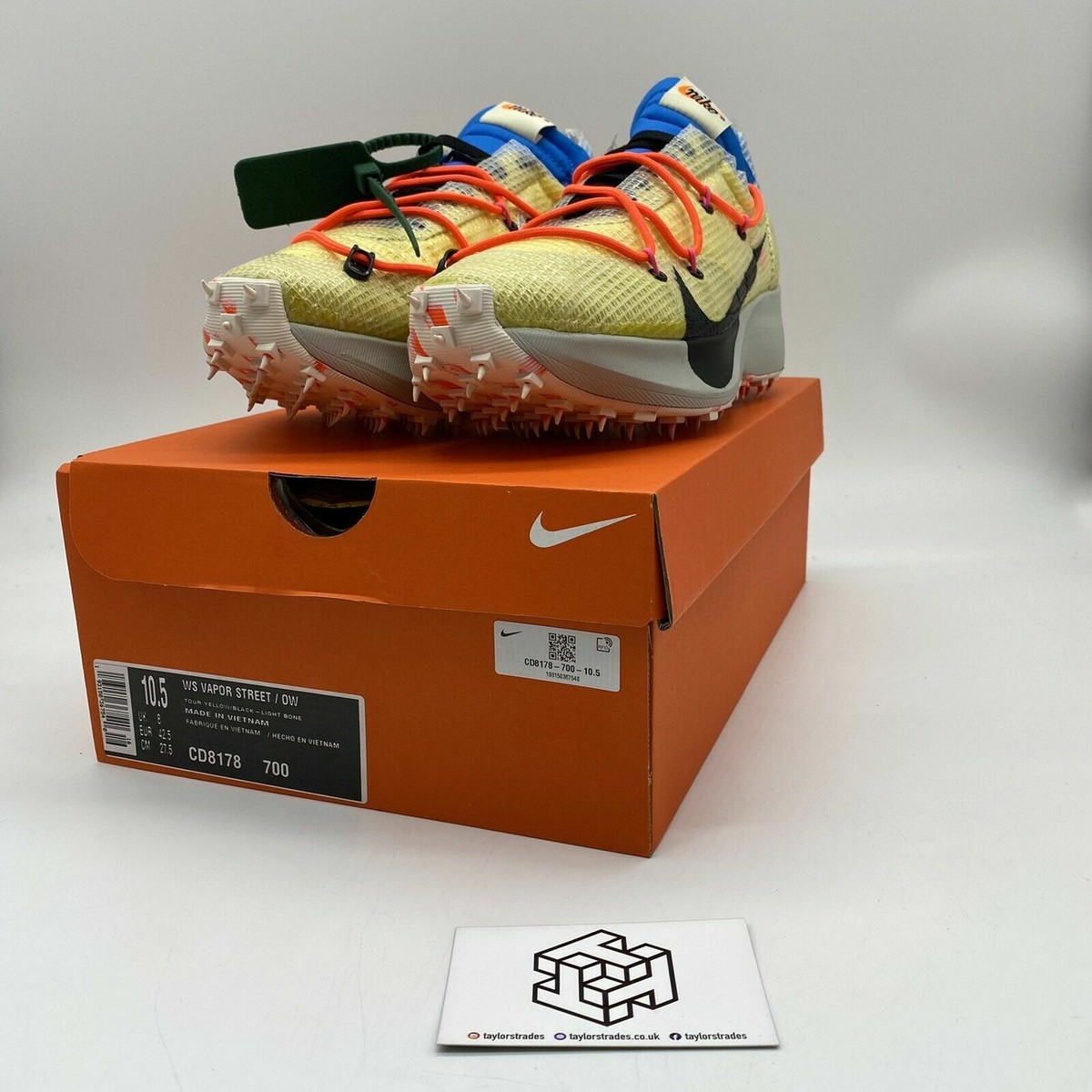 Nike Vapor Street Off-White Tour Yellow (W) CD8178 700 UK 6, 7.5