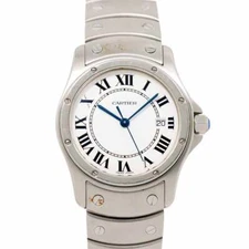 Cartier Santos Cougar MM W20027K1 White Dial Quartz Boys Wrist Watch 90269496