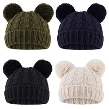 Baby Girl Beanie Winter Baby Boy Hat with Pom pom Warm Infant Knitted Hats To...