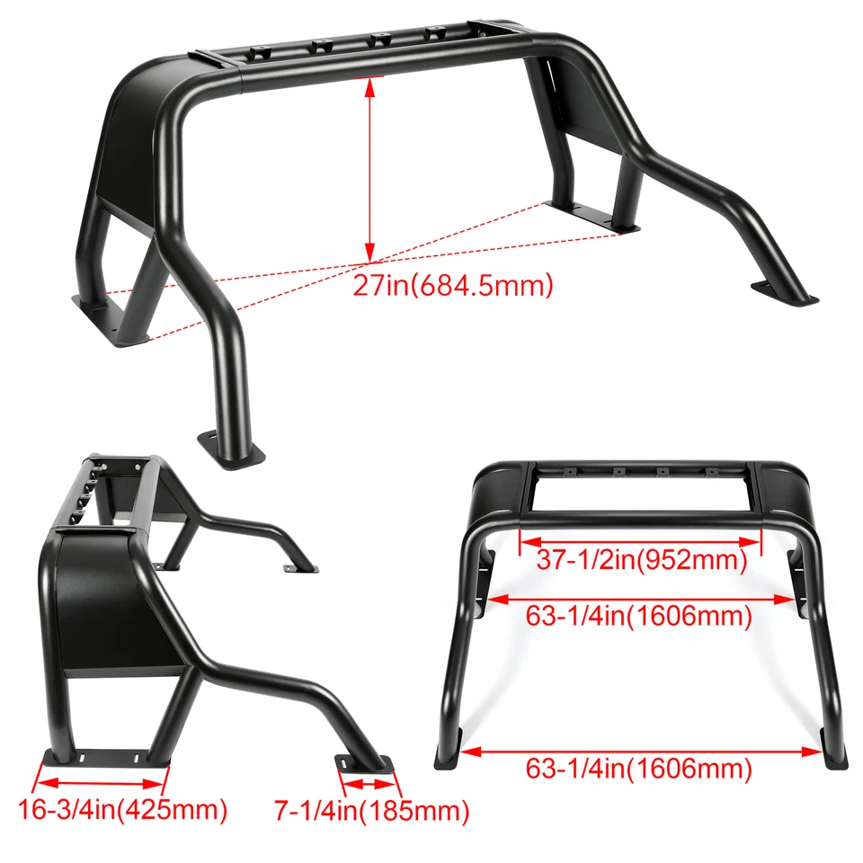 Barra antivuelco de techo con plataforma para camioneta Ford F150 Chevy Silverado Sierra Ram Tundra Foto 3 de 4