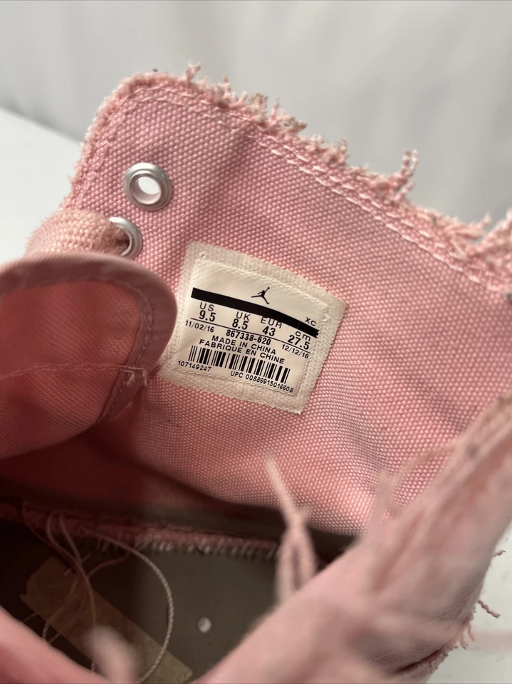 Nike Air Jordan 1 Retro Alto Deconstruido Pascua Rosa Lona 867338-620 Talla 9.5 Foto 2 de 4