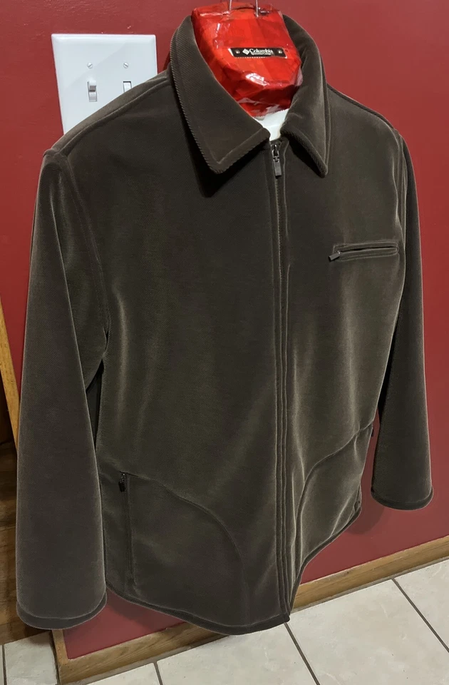 CEZANI Chaqueta Abrigo Hombre Talla XL Marrón Oscuro Pana Cremallera Completa Forrado Sherpa Foto 2 de 4