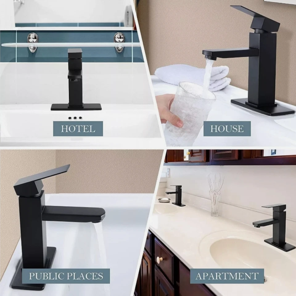 Bathroom Sink Faucet Waterfall Single Handle Basin Vanity Mixer Tap Deck Mounted - Image 3 of 4