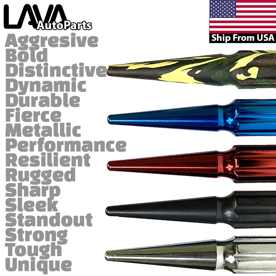 20x Camo Tactical 1/2-20 Spike Lug Nut Fit CJ Wrangler Cherokee Jaguar XJ XK - Изображение 4 из 4