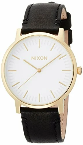 Nixon Porter Leather Watch - All Black/Gold