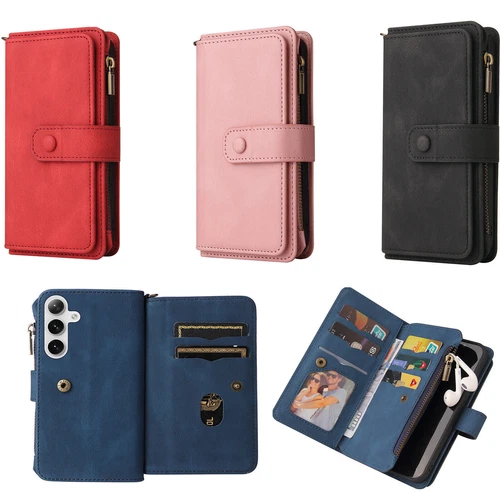 Leather 15 Cards Wallet Leather Phone Case for Oppo Realme 15 16 12 14 11 GT6