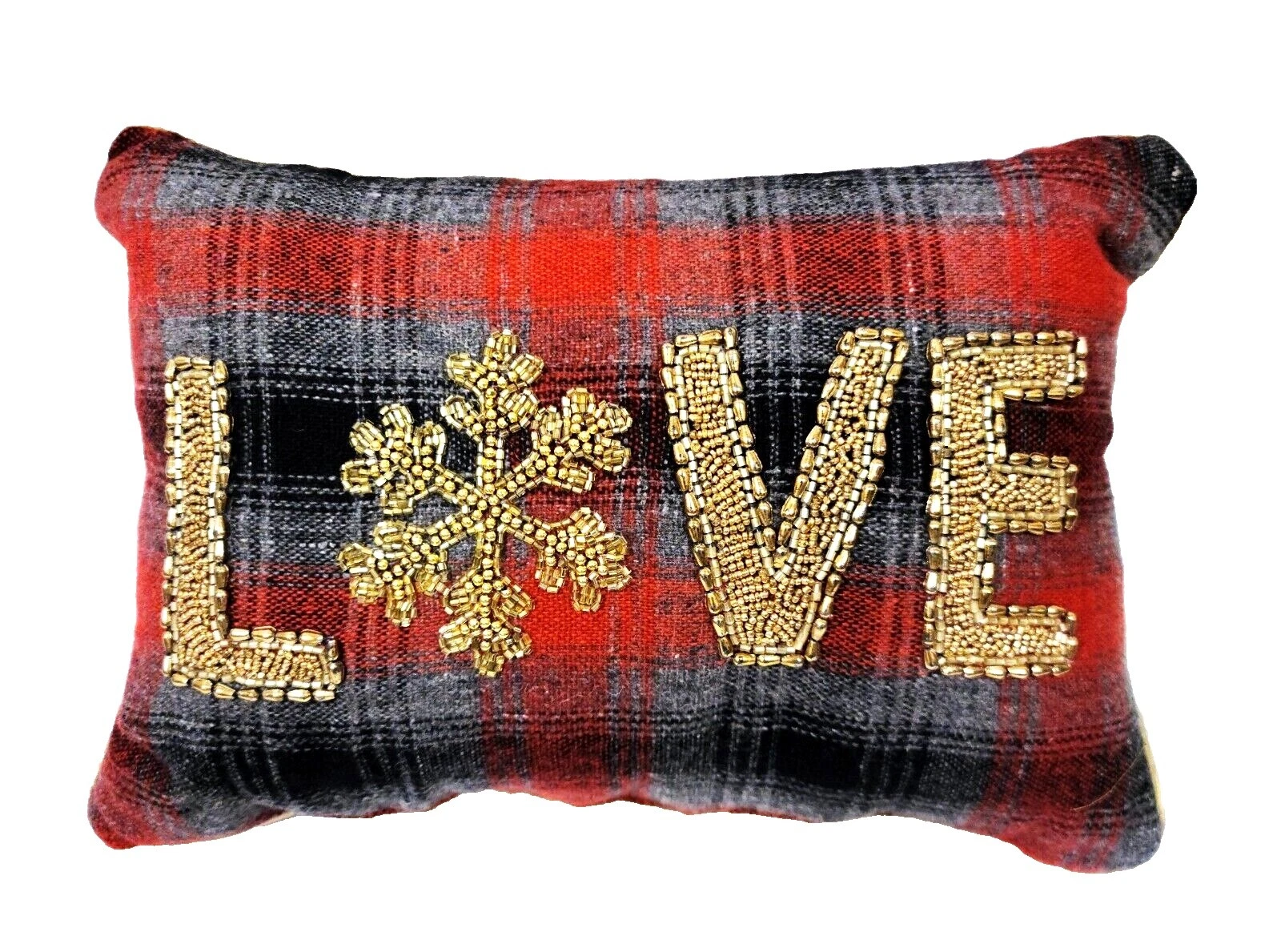 Cojín a cuadros con cuentas almohadas para decoración del hogar