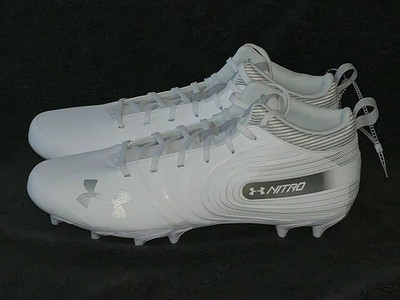 white and silver football cleats