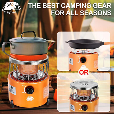 #ad 2 in 1 Portable Propane Heater and Stove Outdoor Camping Liquefied Gas Stove $26.90