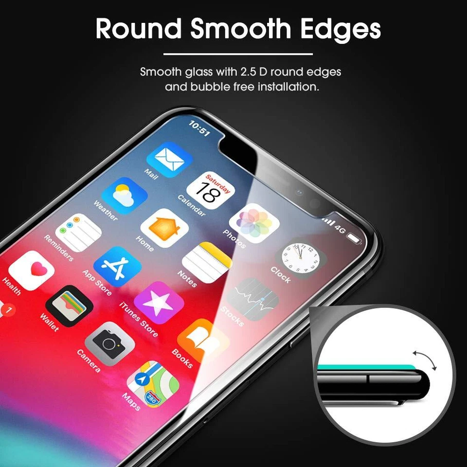3-Pack For iPhone 14 13 12 11 Pro 7 8 Plus Max Tempered Glass Screen Protector - Image 3 of 4