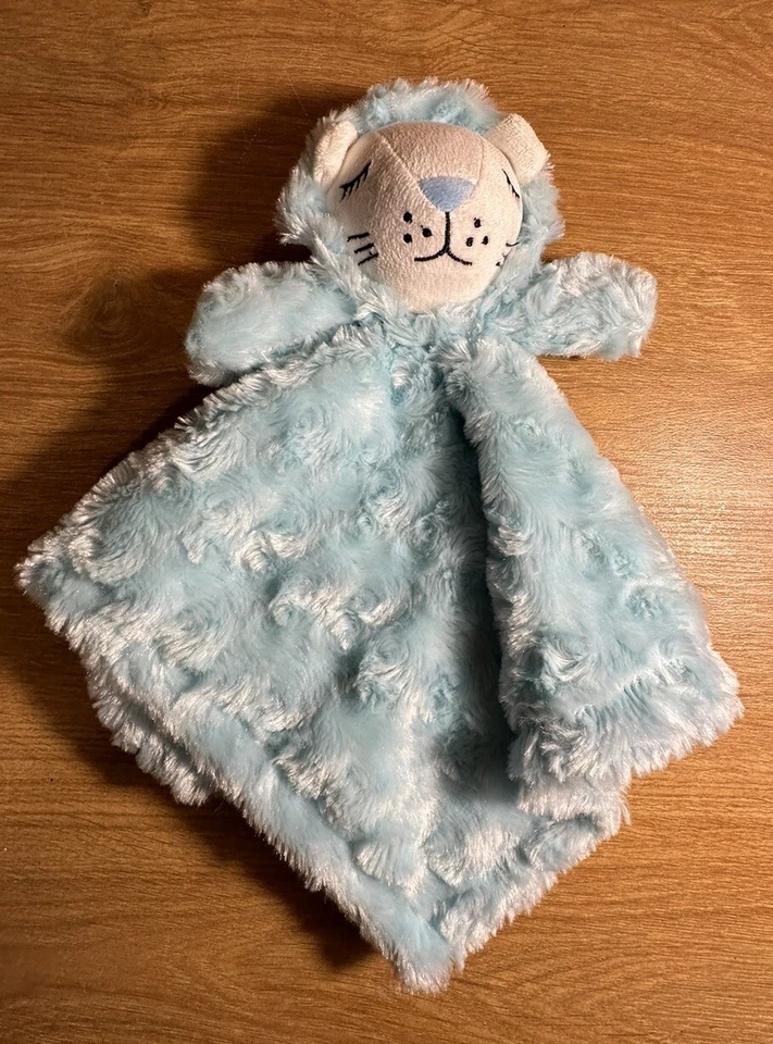 Manta de seguridad Manhattan Kids azul aguamarina Lovey león ojos dormidos Rosetta remolino Foto 2 de 4