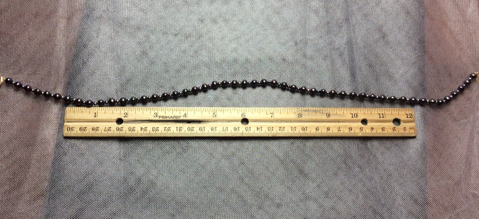 Imitation Black Pearl Necklace with Solid 14 karat Gold Clasp I8550 eBay