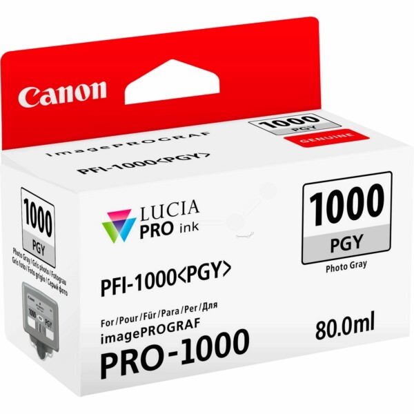 Canon 0553C001 PFI-1000PGY Tintenpatrone Fotograu, 3.165 Seiten 80Ml-image