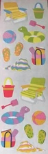Mrs Grossman Stickers DAY AT THE BEACH 2011 Free Shippingchair sandles towel