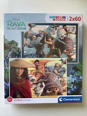 Walt Disney Raya & der letzte Drache Kinder 2x 60 Stück Puzzle Neu & Versiegelt