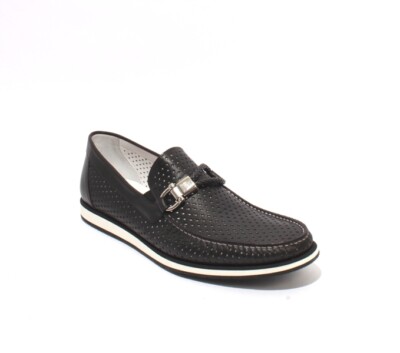 GoodMan 52500 Black White Perforated Leather Moccasins Loafers Amazon.com | Steve Madden Women main image 3