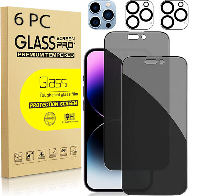 For iPhone 17 17e 15 14 13 12 Pro Privacy Tempered Glass Screen Camera Protector