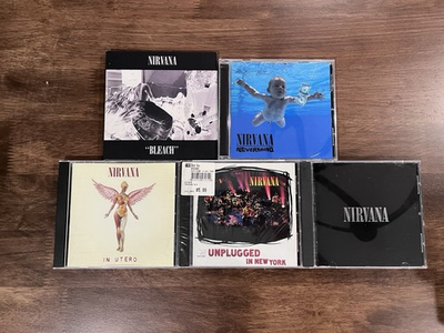 #ad Nirvana 5 CD Lot Nevermind Bleach In Utero Best Of Grunge Kurt Cobain Unplugged $60.00