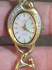 Colibri Jane Russell Designs Mother And Child Watch Gold Tone & Mother of Pearl