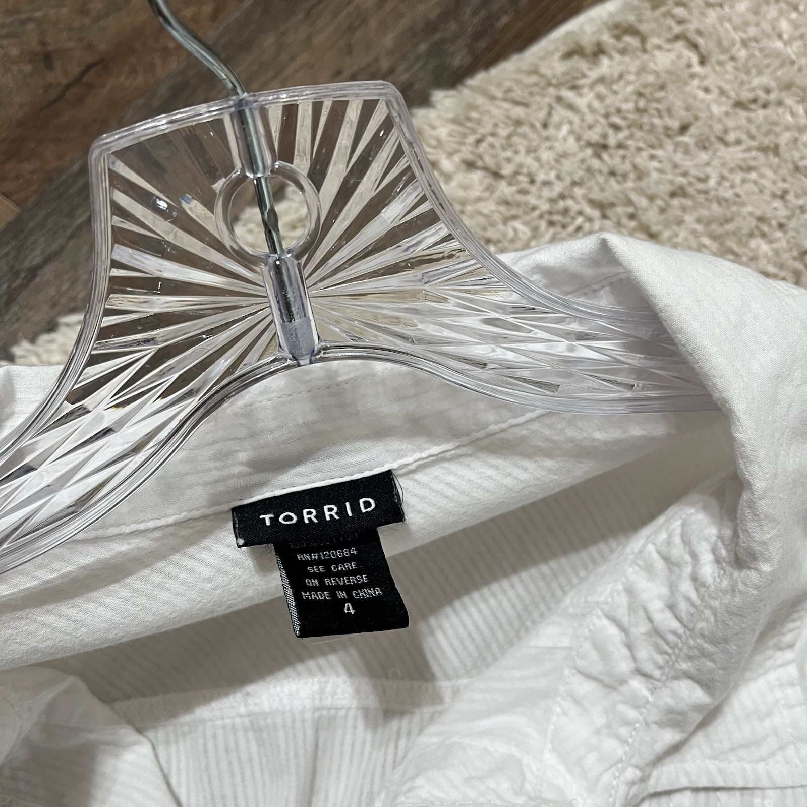 Torrid 4X White Versatile Half Button Down Pintuc… - image 3