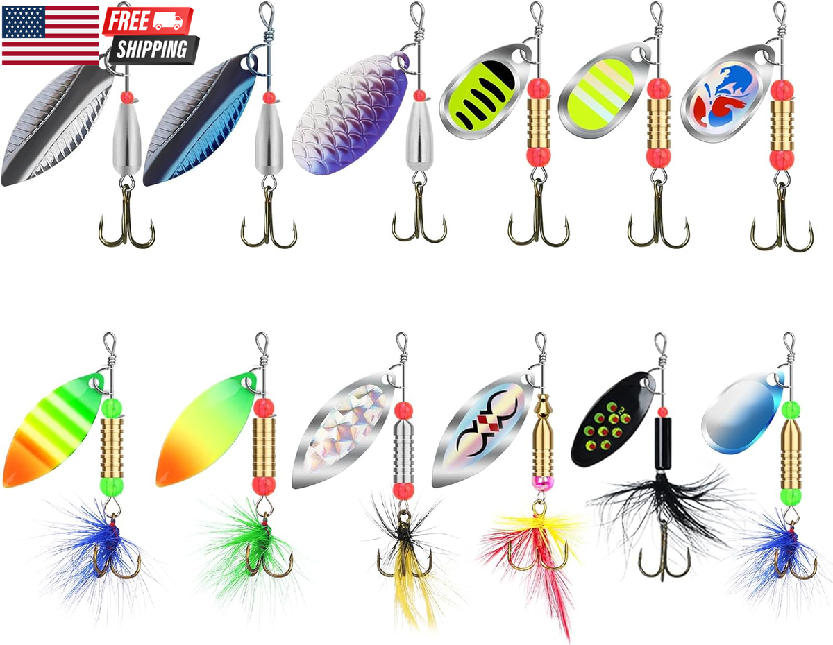 bass jigs spinner bait plastic worms crankbaits fishing reel Kits Bass Lures Hard Metal Spinnerbait Multicolor Buzzbait Swimbaits Silicon Skirt Swim Jigs for Bass Trout Pike Salmon all in a variety of bass Plastic Worms - Best Bass