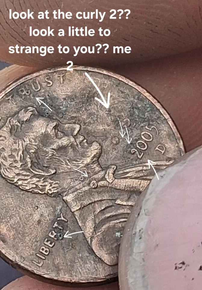 RARE 2005D 1C Cud errors never been seen before needs grading please 🙏 - Image 2 of 4