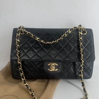 Chanel Double Flap Matelasse Classic Timeless Schwarz Gold Hardware