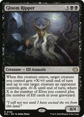 Gloom Ripper NM Rare MTG Lorwyn Eclipsed [ECL] Black Elf Near Mint Regular