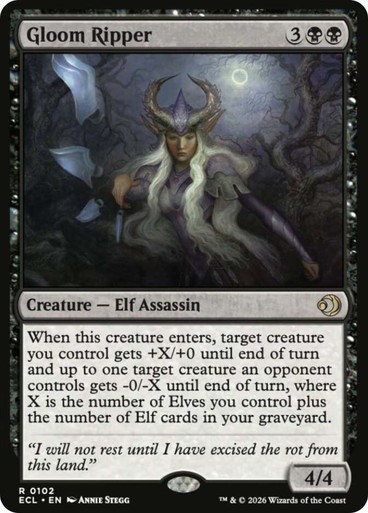 Gloom Ripper NM RARE MTG Lorwyn Eclipsed [ECL] Black Elf Near Mint Elves Regular