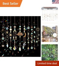 Sun Catchers, 10 Pieces Colorful Crystal Suncatcher with Chain Pendant Orname...