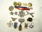 Vtg Military WWII Airborne, Artillery,  Infantry, Stars, Ribbon Bar Lot AS IS...