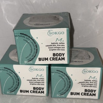 Body Bum Cream 80ML Exp 2027-06 THREE PACK Soften Brighten Boost Collagen