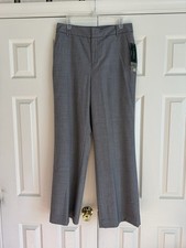 NWT Lauren Ralph Lauren WOMEN'S PANTS SLACKS Pure Wool LINED size 10 NAVY/CRM