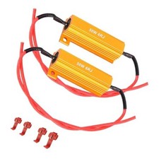 2PCS 50W 6Ohm LED Load Resistors, Automotive LED Turn Signal Resistor Golden
