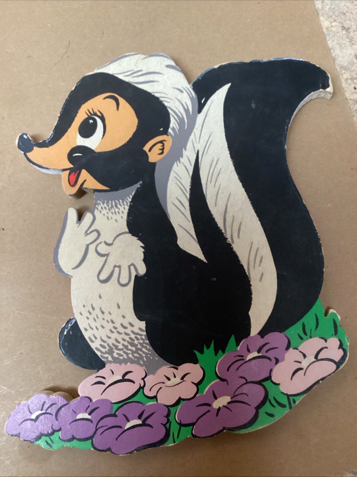 Vintage Disney Paper Lithograph Bambi & Friends 4 pc Set & Lamp Unique Lot