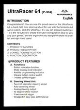 Performance Brand UltraRacer 64 Instruction Manual