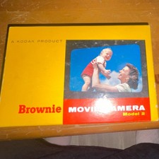 Kodak Brownie Movie Camera Model 2 Non Reflex Standard 8mm Silver with Box