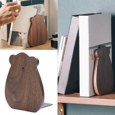 Simple Wooden Bookend Bookshelf Book Support Book Stopper Holder Organiser