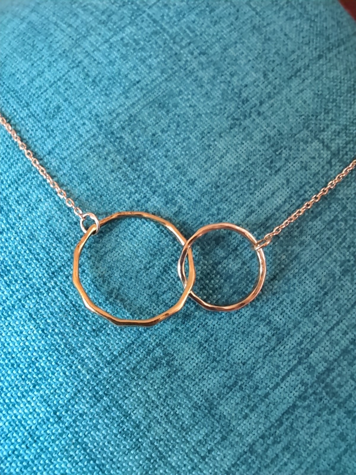 Beautiful Two-Tone Interlocking Circles Sterling … - image 3